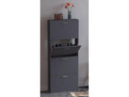 Domopure Kipper Wooden Shoe Rack, Shoe Cabinet, Tilting Shoe Rack, 4 Shelves, L, Anthracite ZKJB71424