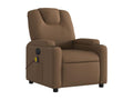 Brown fabric electric reclining massage chair FWHW53423