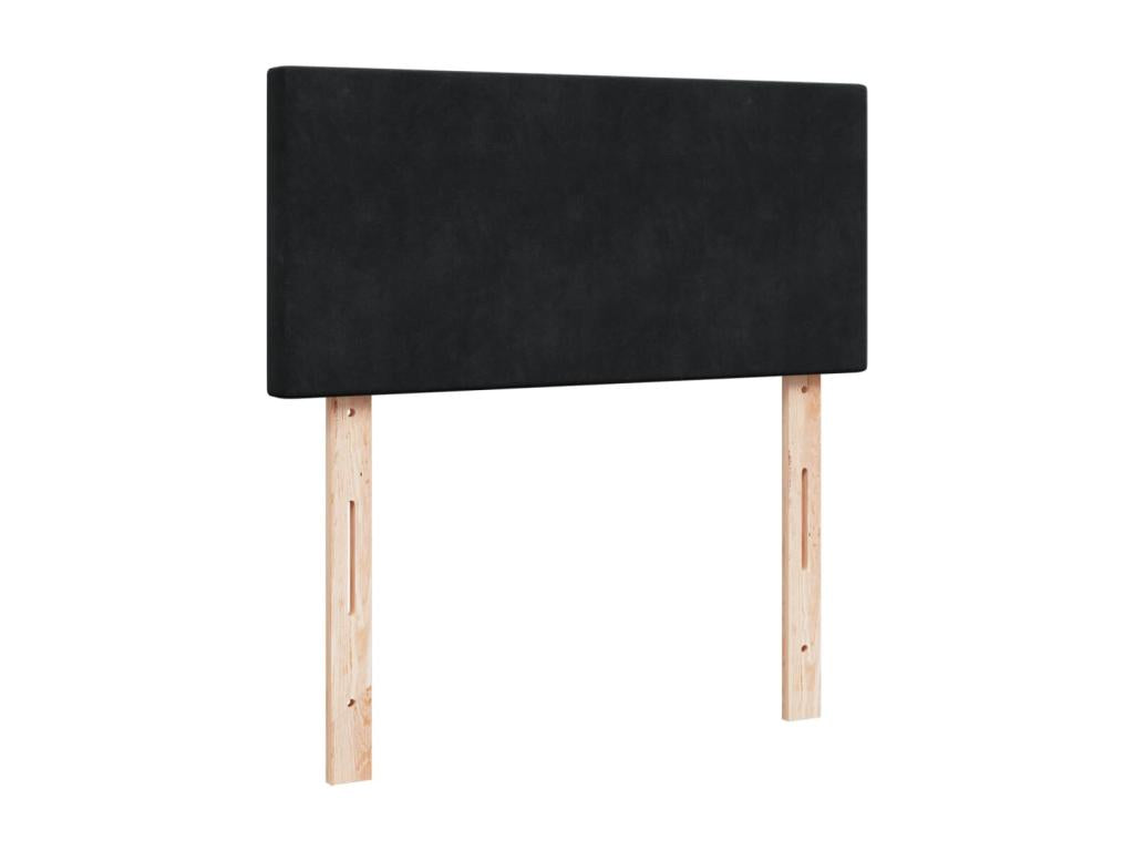 Sommier à Domopure de lit avec matelas Noir 90x200 cm Velours LWRR35802