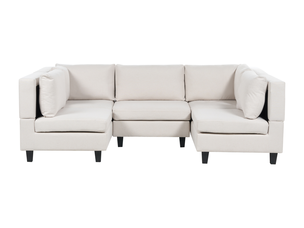 Canapé modulable en forme de U Domopure Tissu Beige clair 5 places Domopureétrique TWLJ51977