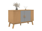Buffet Decohaute gris et marron 114x43x73.5 cm bois massif de pin BAZY99044