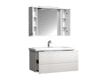 Ensemble de meubles de salle de bains Decohaute 3-pièces lavabo 100 cm lavabo sans poignée tiroir armoire de toilette Silora XL blanc ETTD41089