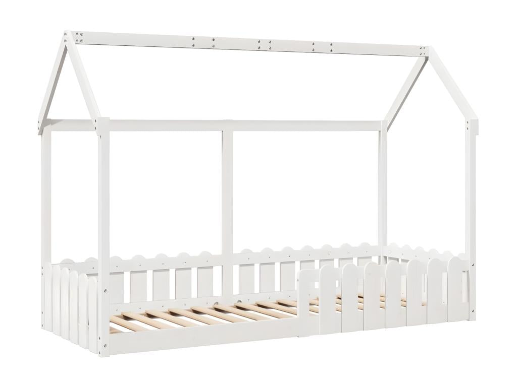 Children's bed frame in the shape of a house, 80x200cm, solid pine wood XPAF99310