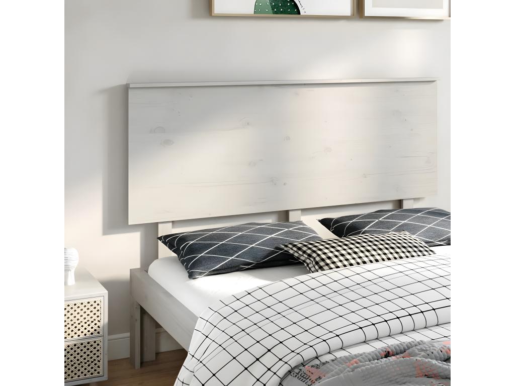 Tête de lit Blanc 154x6x82.5 cm Bois massif de pin HCUX50629