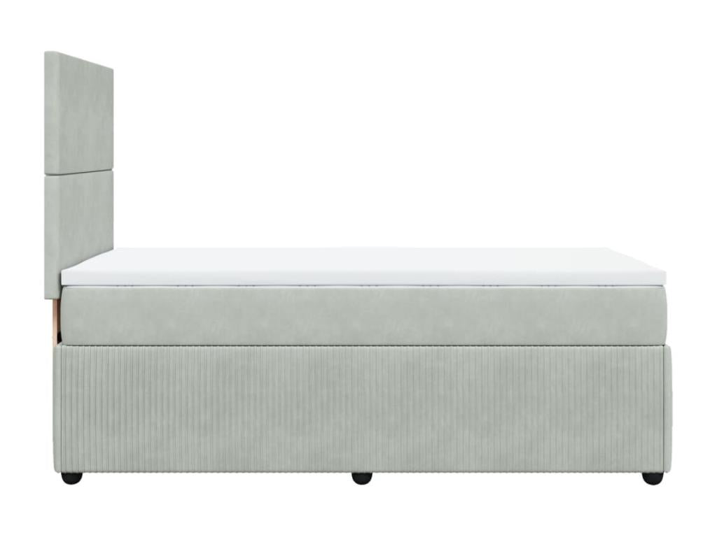Domopure bed base and mattress, light grey, 80x200 cm, velvet, XHDP82492