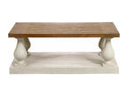 Rectangular White Wood Coffee Table - Domopure Heritage TWGP56661