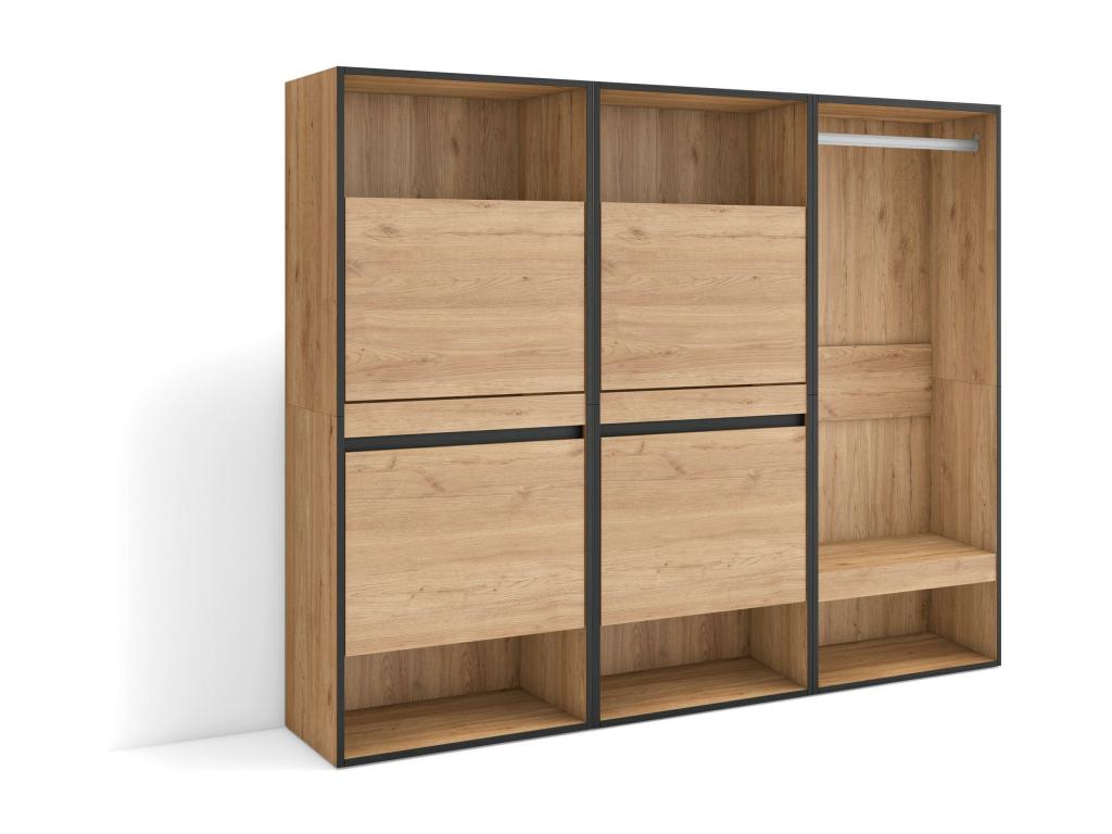 Meuble à Chaussures 180x35x145 cm Chambre à coucher pièce Vestiaire ouvert Chêne DNCL16738