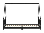 Black children's bed frame 90x200 solid pine wood HGPJ42458