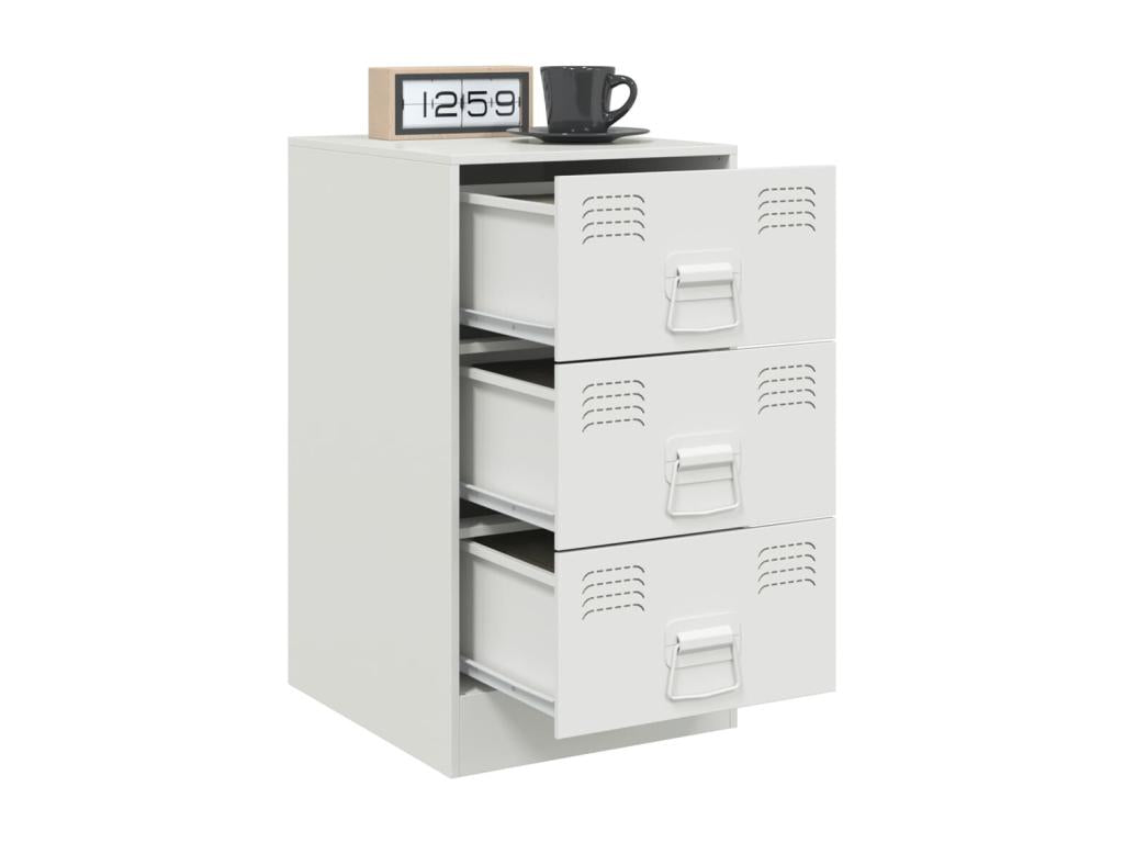 Domopure Premium - Tables de chevet 2 pcs blanc 34.5x39x62 cm acier IKDN41055