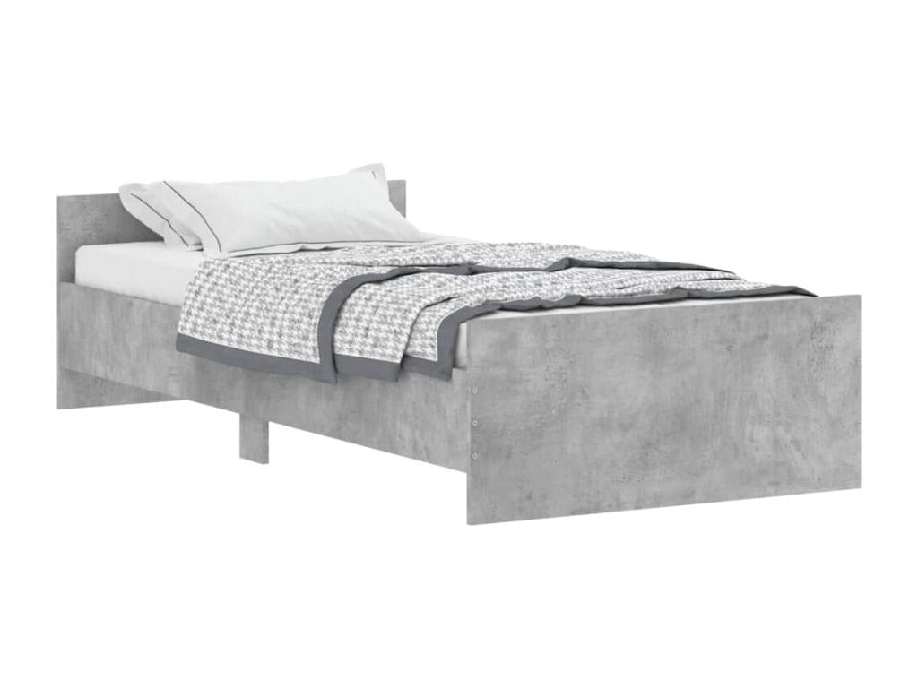 Concrete grey bed frame 90x190 engineered wood JXJJ90786