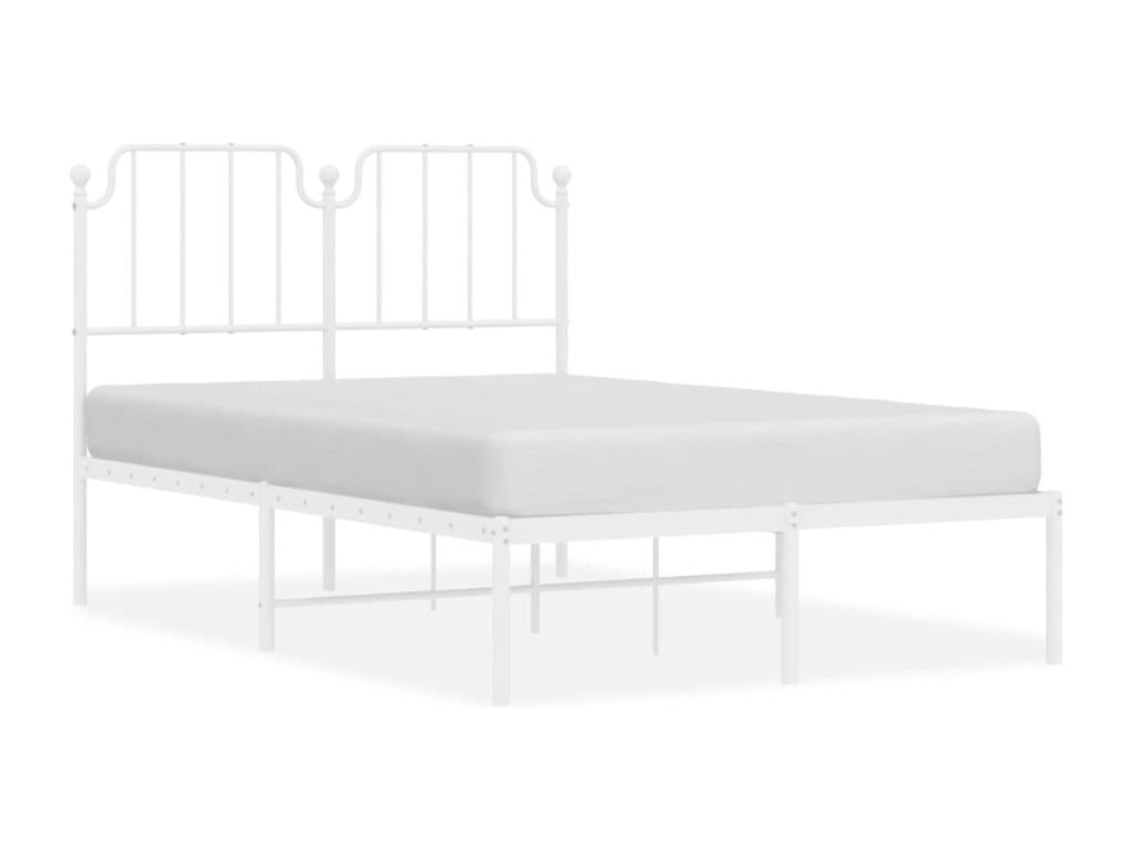 Metal bed frame with white headboard 120x190 cm UDTF54787
