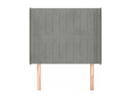 Headboard with wings, light grey, 93x16x118/128 cm, velvet, ZLHL48306