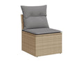 7-piece beige resin wicker garden furniture set with cushions DGTK82219