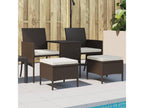 Garden sofa, tea table and stools, brown woven resin KEBC59244