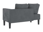 Domopure Premium - Chaise longue with dark grey velvet cushions UOJQ84869