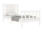 White bed frame and headboard 100x200 cm solid wood RTPC45161