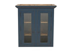Haut De Buffet 2 Portes Vitrées Bois Bleu - Domopure RVXD54451