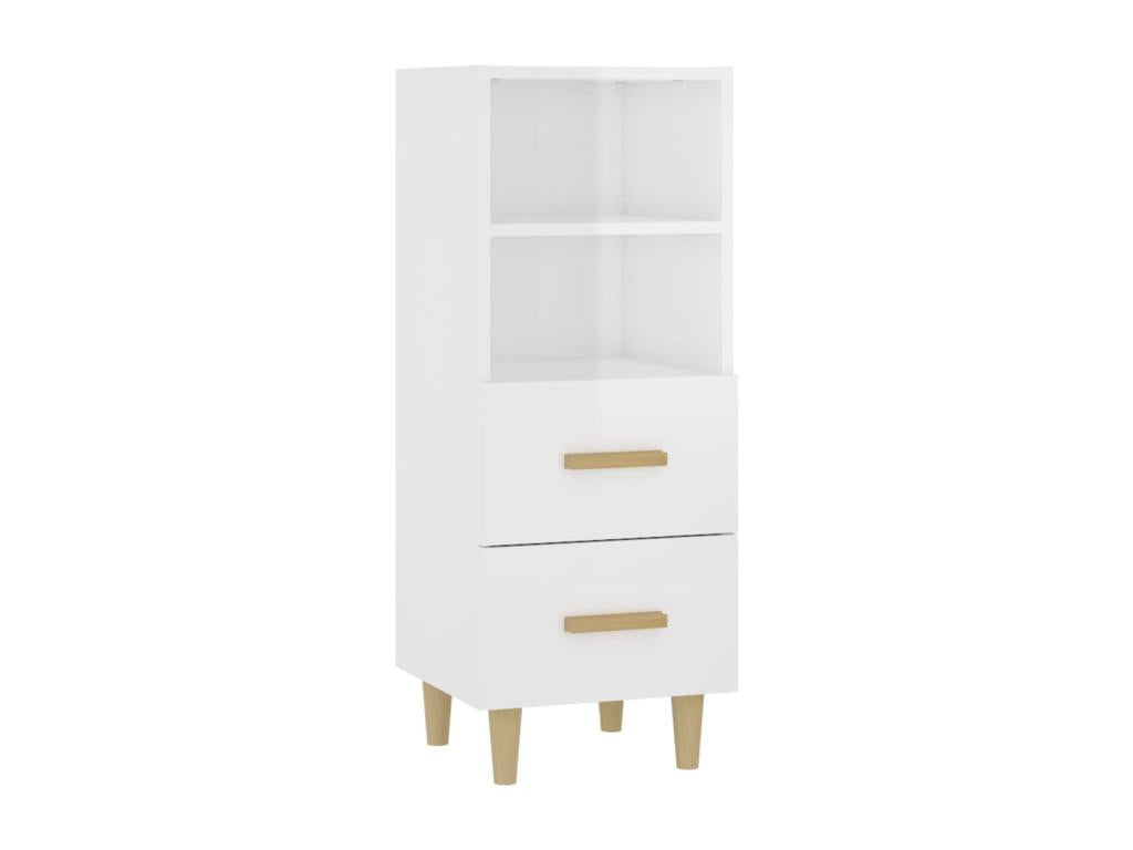 Buffet Blanc brillant 34.5x34x90 cm Bois d'ingénierie HOJE96355
