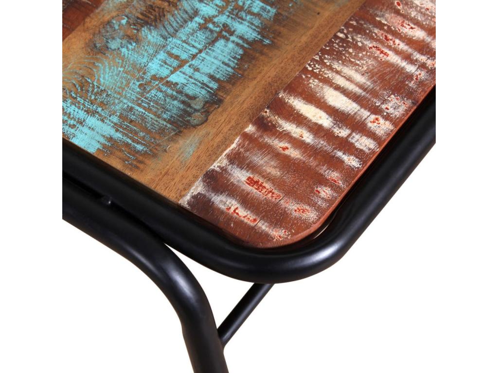 Chaise vintage bois recyclé massif et métal noir Chicyla - Lot de 2 TDVG56158