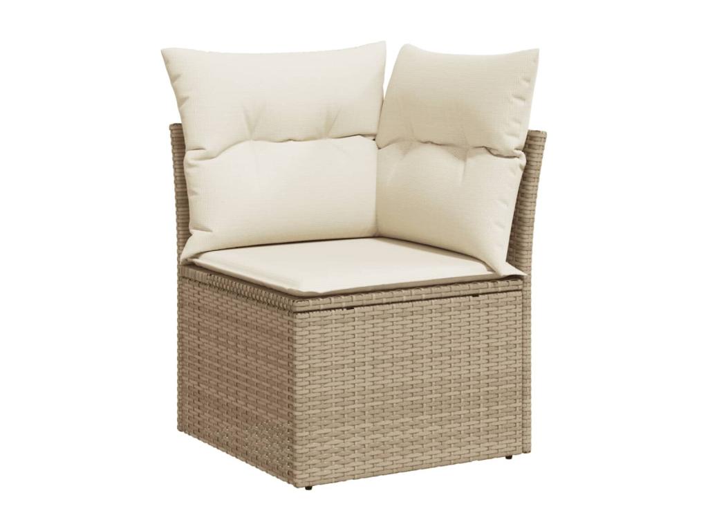 9-piece beige resin wicker garden furniture set with cushions HSYG56748