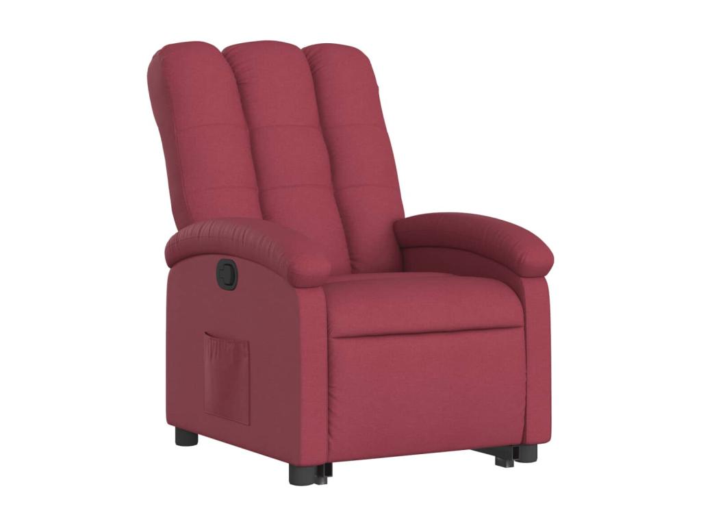 Burgundy red fabric reclining armchair KTXV53543