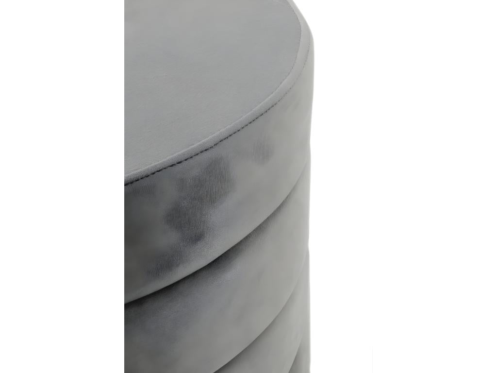 Pouf upholstered in grey velvet KXJG69393