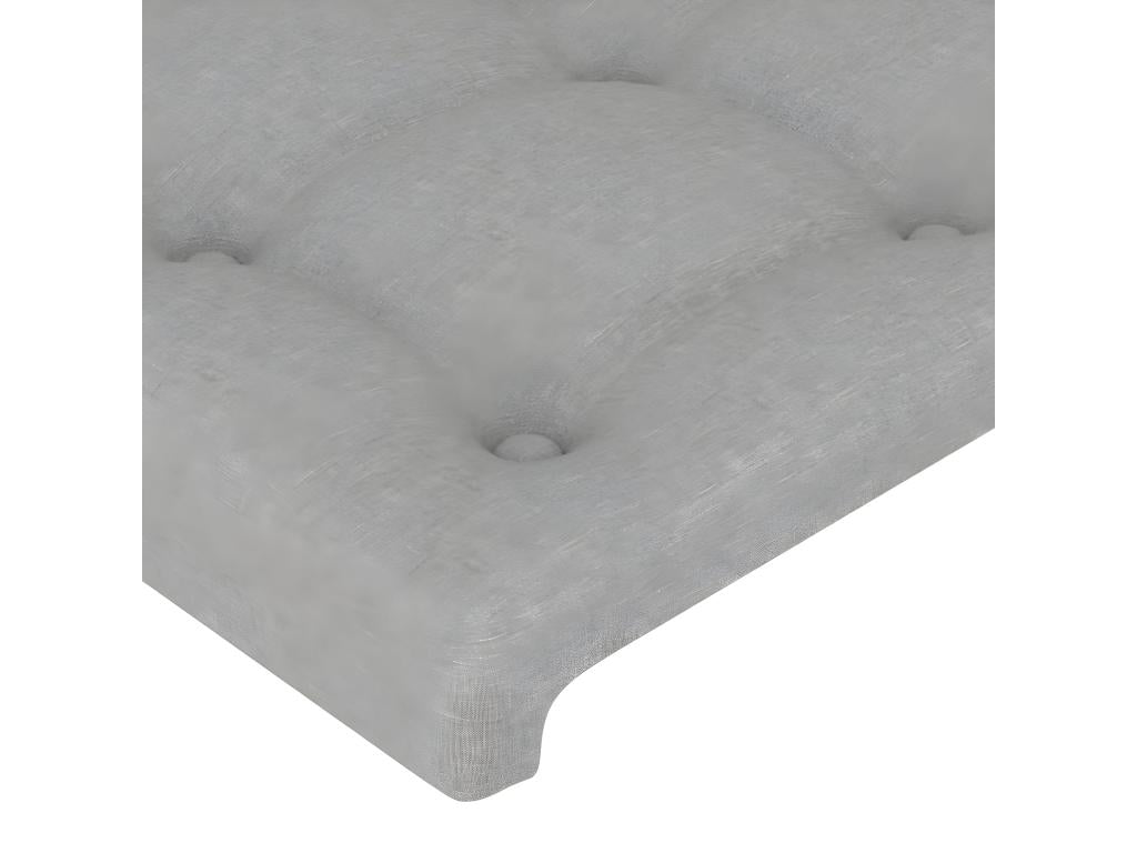 Tête de lit avec oreilles Gris clair 147x23x78/88 cm Tissu ITTK16308