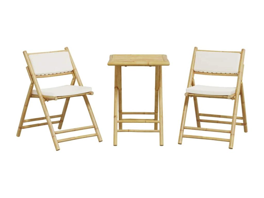 Chicyla 3-piece folding set with cream-white cushions Chicyla APHV86241