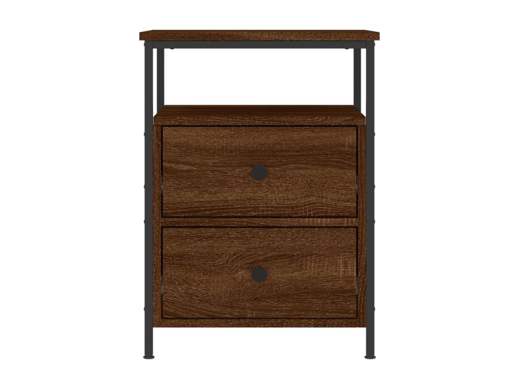 Table de chevet chêne marron 44x45x60 cm bois d'ingénierie XCAH85443