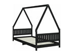 Black children's bed frame 90x200 solid pine wood HGPJ42458