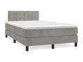 Upholstered bed base and mattress, light grey, 120x200cm, velvet, UUPC16747
