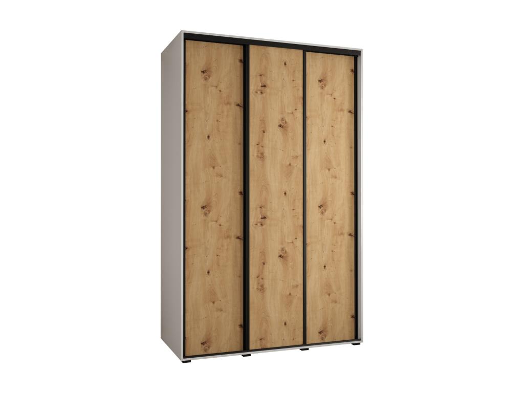 ARMOIRE Domopure 1 À PORTES COULISSANTES 235.2/150/60 3 portes Blanc/Domopure/Noir FBTI31433