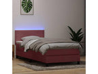 Domopure bed base with pink 90x220 cm velvet mattress DBZJ24046