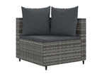 10-piece garden furniture set with cushions, grey woven resin OSCJ30124