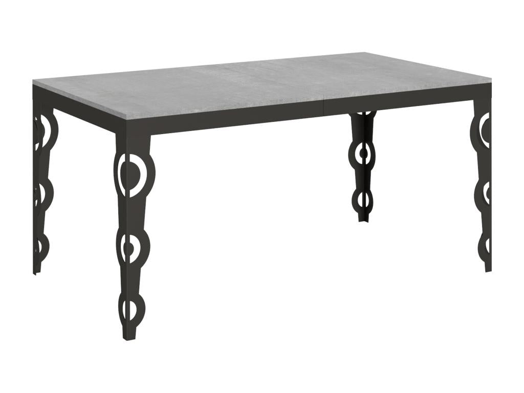 Karamay Evolution Extendable Table 90x160/264 cm Concrete Grey Anthracite Frame PJUJ06954