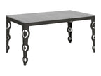 Karamay Evolution Extendable Table 90x160/264 cm Concrete Grey Anthracite Frame PJUJ06954