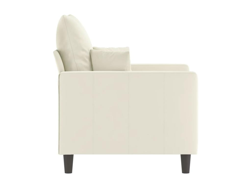 Cream Armchair 60 cm Velvet EBCJ31779