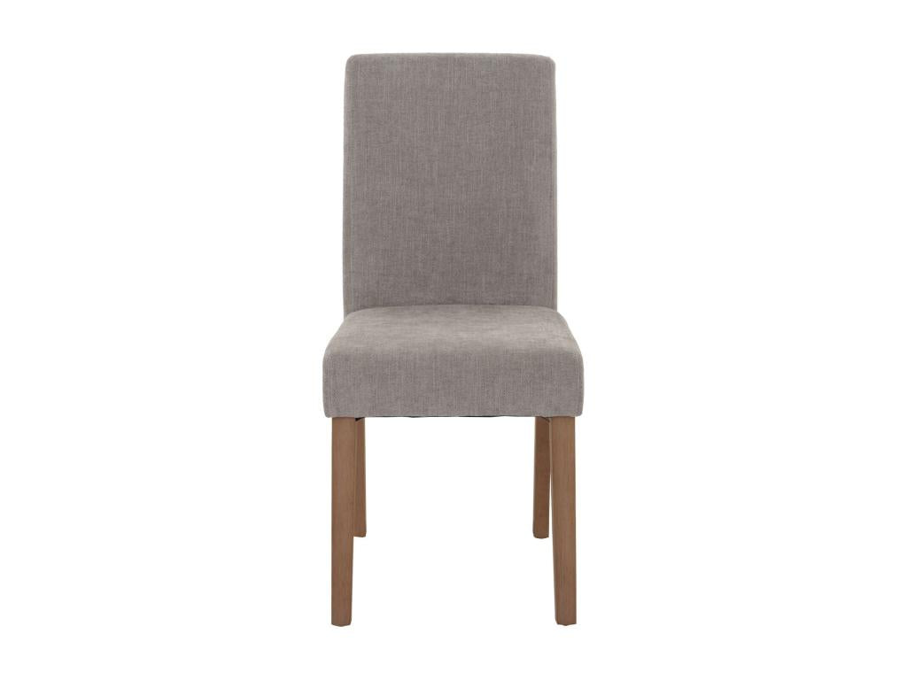 Chaise de salle à manger Domopure Chenille lot de 2 gris clair pieds couleur naturelle SGJT66475