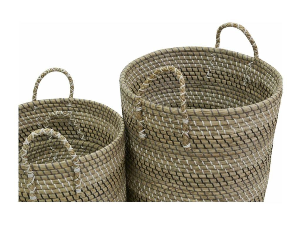 Paniers à linge tressés en jonc de mer Lot de 3 ASHV29880