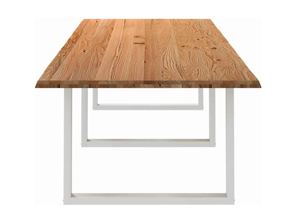 Light brown rectangular solid oak dining table RPZL75515