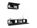 3-Piece TV Stand Set, Black Engineered Wood BPPR72606
