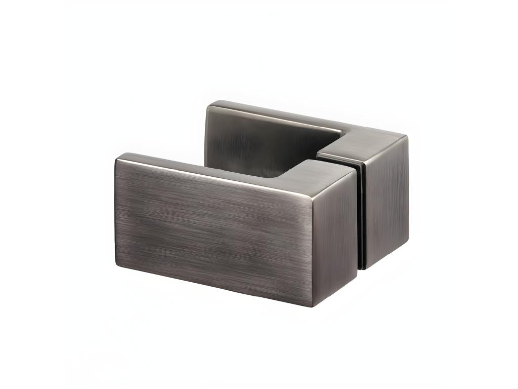 Cabine de douche 80x110cm 2 portes pivotantes Domopure GUNMETAL BRUSHED inox brossé acces d'angle KCEB82252