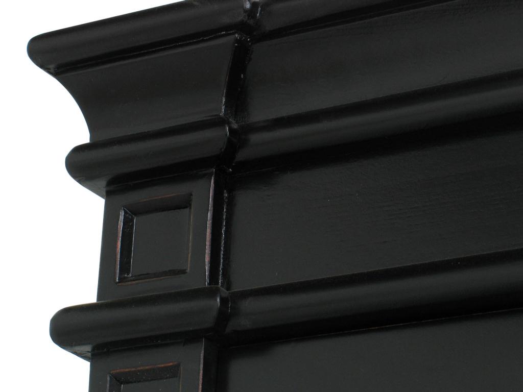 Domopure 3-Door Black Display Cabinet - Vintage Patina Finish, Width 142 cm, Height 200 cm. WBPS61710