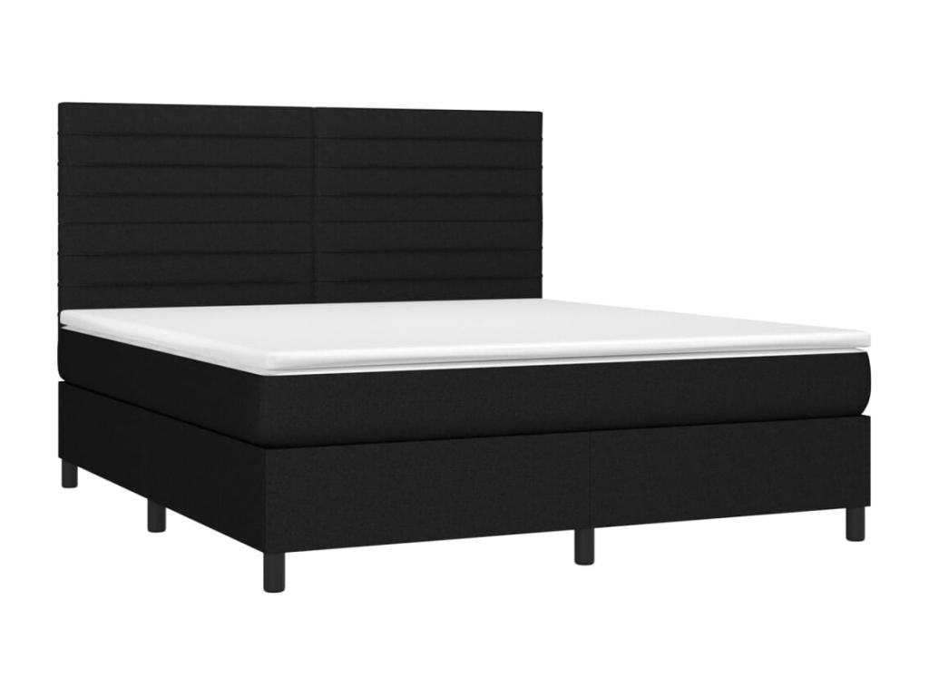 Domopure bed base and mattress with LED lighting, black, 180x200 cm, fabric, PYWV60046