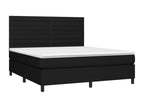Domopure bed base and mattress with LED lighting, black, 180x200 cm, fabric, PYWV60046