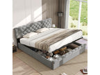 Storage bed for teenagers - grey 180x200 with slatted base and headboard by Chicyla - Chicyla CBIY95923