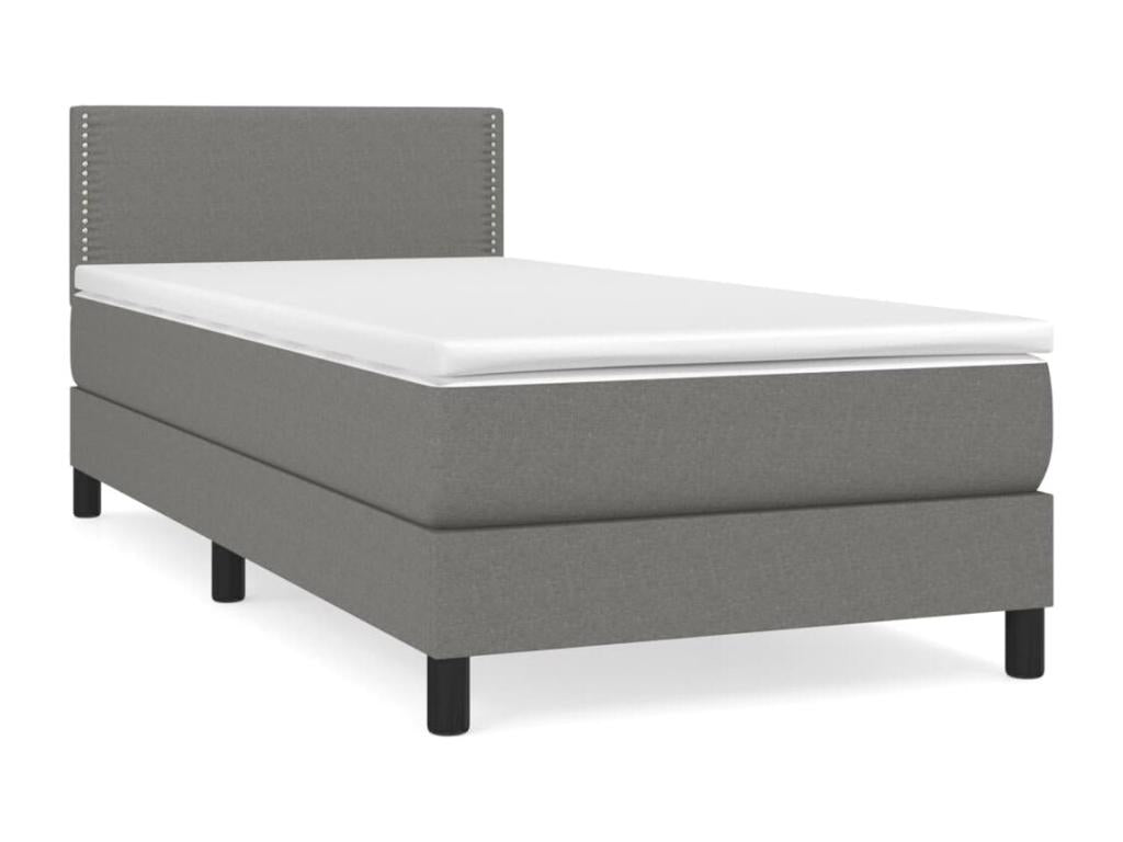 Domopure bed base and mattress, Dark Grey, 90x190 cm, Fabric BVPL88235