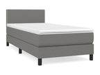 Domopure bed base and mattress, Dark Grey, 90x190 cm, Fabric BVPL88235