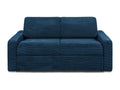 3-seater express convertible sofa in blue corduroy - 140 cm sleeping area - 14 cm mattress - Decohaute QJTH33812