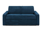 3-seater express convertible sofa in blue corduroy - 140 cm sleeping area - 14 cm mattress - Decohaute QJTH33812